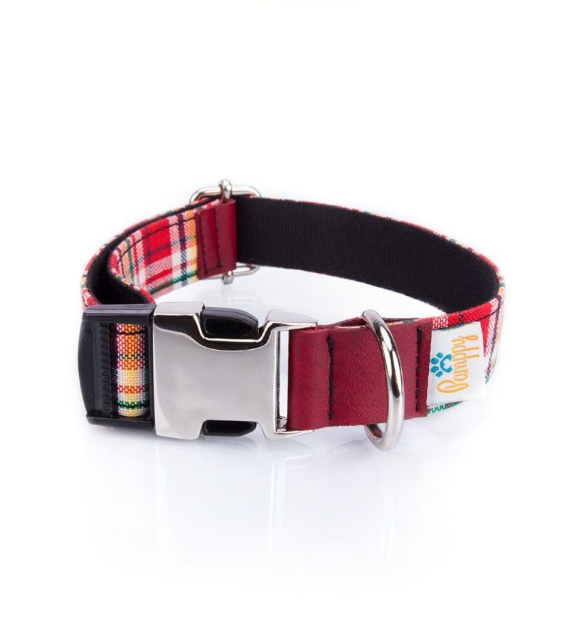 Collar Perro Funny Tartán Rojo