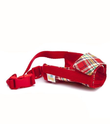 bozal-perro-velcro-tartan-rojo