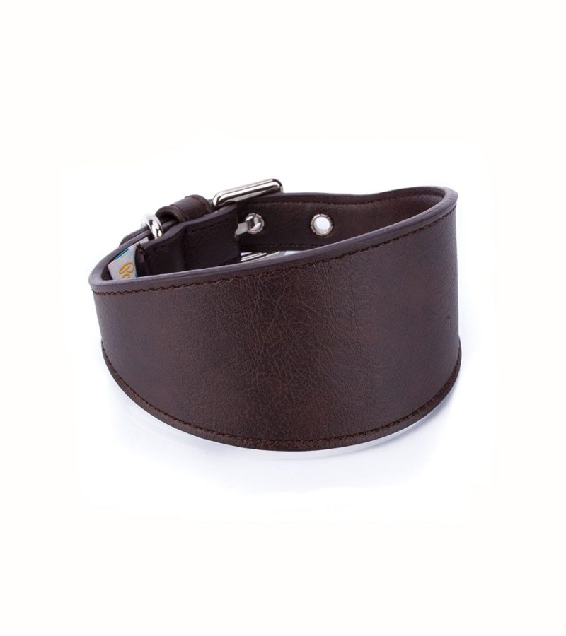 collar-vegano-galgo-perro-marron
