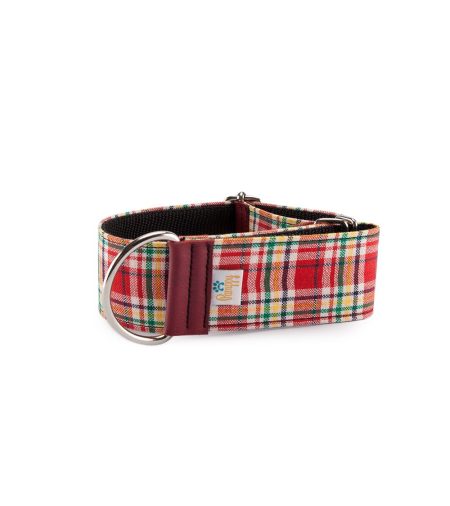 collar galgo regulable speedy tartan rojo